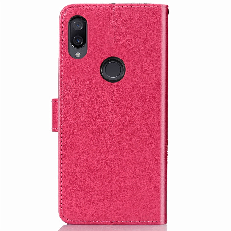 Lucky Clover Pressed Flowers Pattern Leather Case for Xiaomi Redmi Note 7, with Holder & Card Slots & Wallet & Hand Strap
