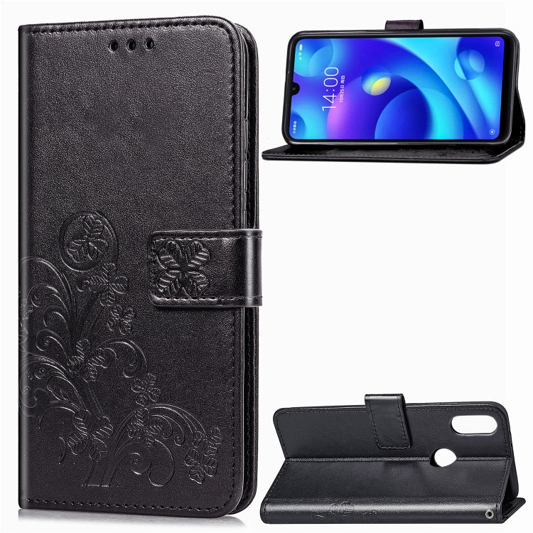 Lucky Clover Pressed Flowers Pattern Leather Case for Xiaomi Play, with Holder & Card Slots & Wallet & Hand Strap