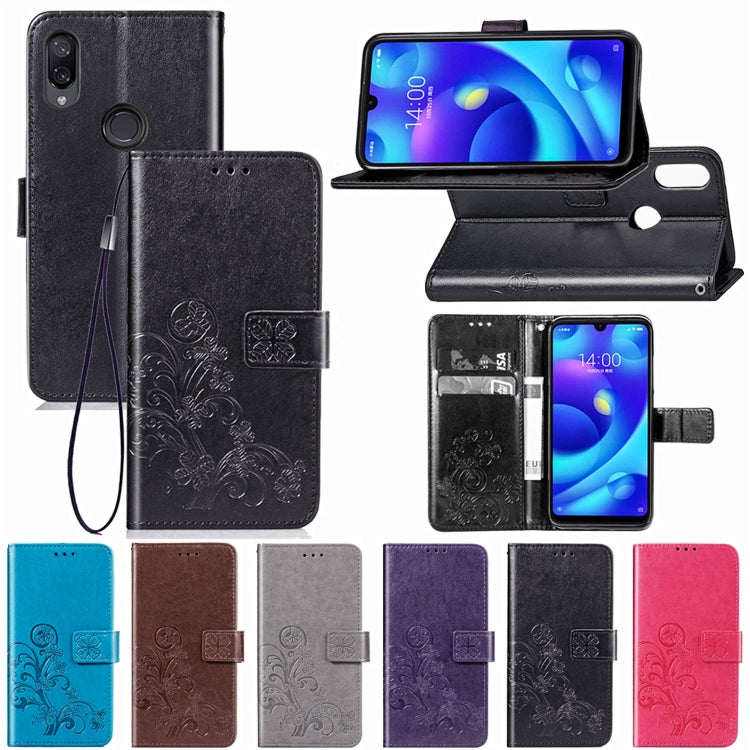 Lucky Clover Pressed Flowers Pattern Leather Case for Xiaomi Play, with Holder & Card Slots & Wallet & Hand Strap