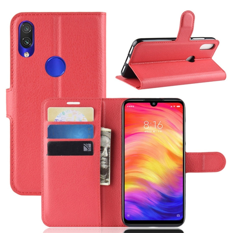 Litchi Texture Horizontal Flip Leather Case for Xiaomi Redmi Note 7, with Wallet & Holder & Card Slots