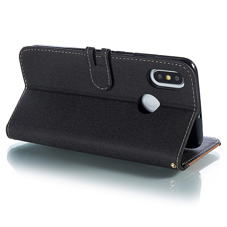 Splicing Embossed Male Style Horizontal Flip Leather Case for Xiaomi Mi 8, with Holder & Card Slots & Wallet & Lanyard