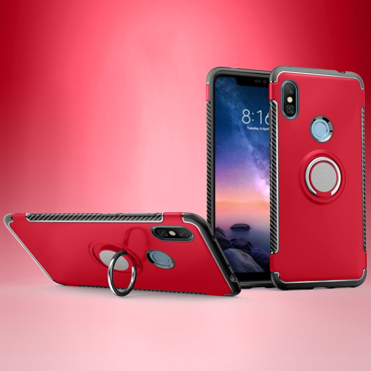 Magnetic Armor Protective Case for Xiaomi Redmi Note 6, with 360 Degree Rotation Ring Holder