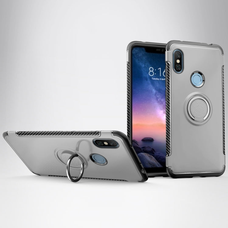 Magnetic Armor Protective Case for Xiaomi Redmi Note 6, with 360 Degree Rotation Ring Holder