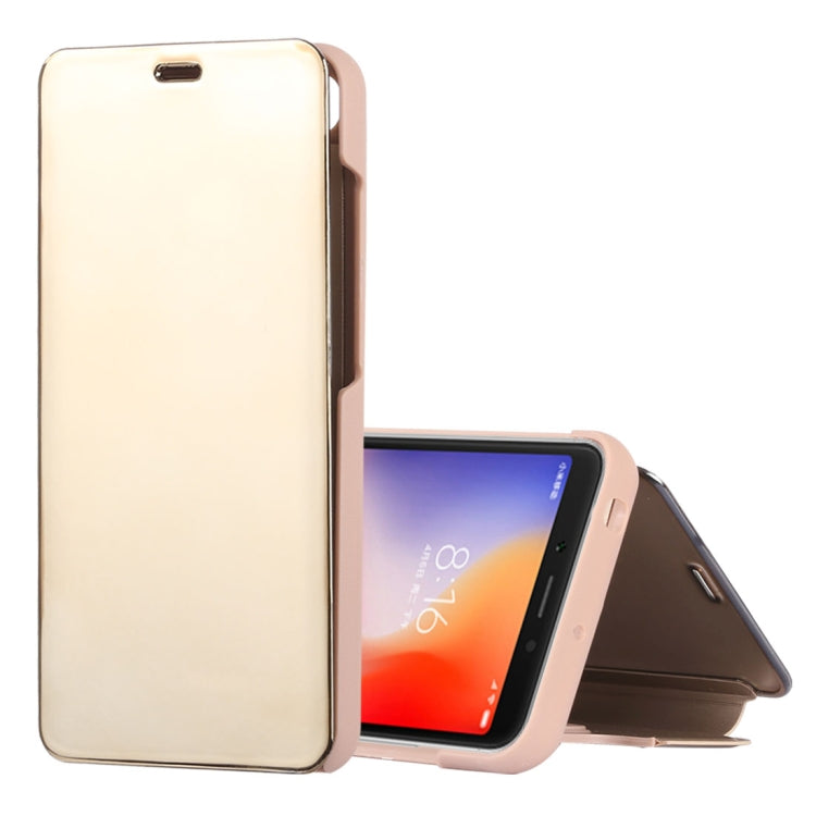 Mirror Clear View Horizontal Flip PU Leather Case for Xiaomi Redmi 6, with Holder