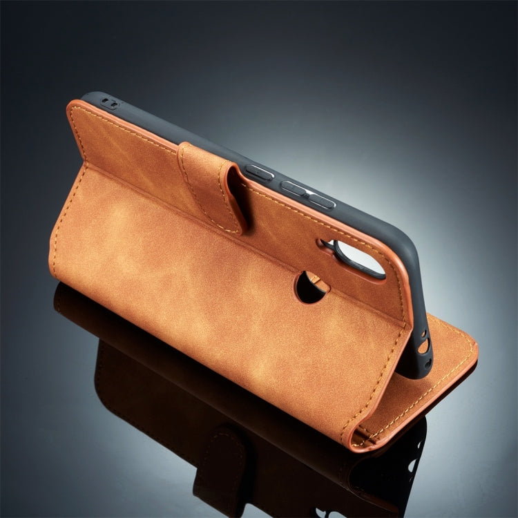DG.MING Retro Oil Side Horizontal Flip Case for Xiaomi Redmi 7, with Holder & Card Slots & Wallet