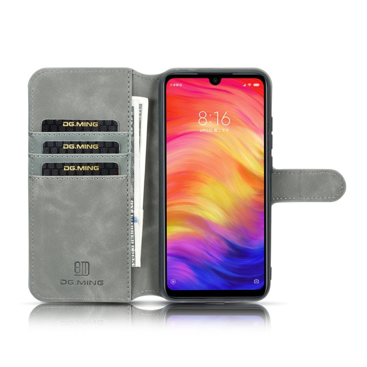 DG.MING Retro Oil Side Horizontal Flip Case for Xiaomi Redmi 7, with Holder & Card Slots & Wallet