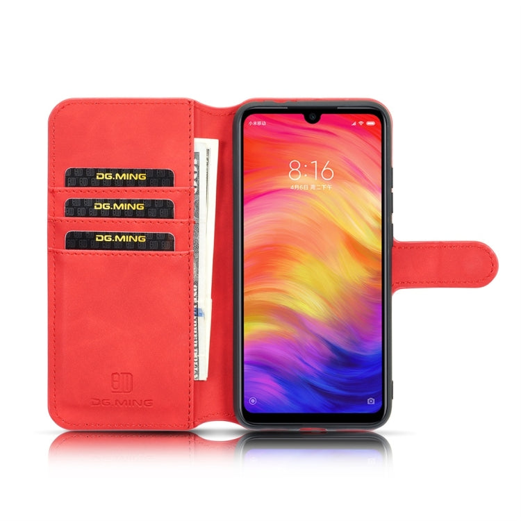 DG.MING Retro Oil Side Horizontal Flip Case for Xiaomi Redmi 7, with Holder & Card Slots & Wallet