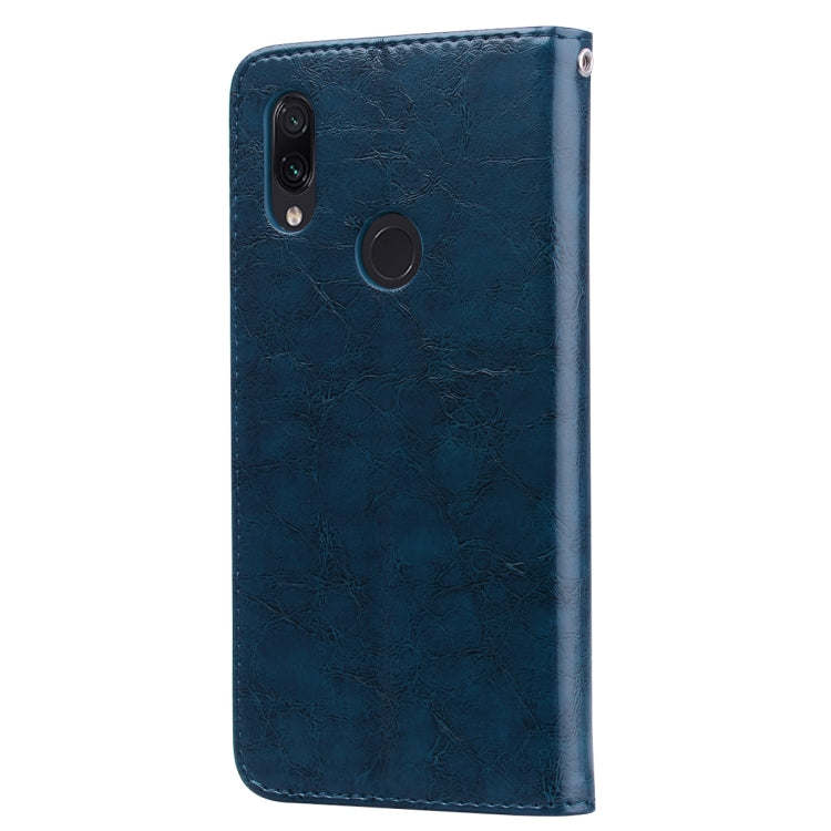 Business Style Oil Wax Texture Horizontal Flip Leather Case for Xiaomi Redmi 7, with Holder & Card Slots & Wallet