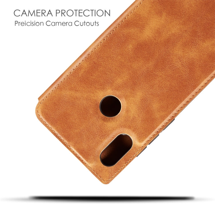 Retro Simple Ultra-thin Magnetic Horizontal Flip Leather Case for Xiaomi Redmi Note 6 / Redmi Note 6 Pro, with Holder & Card Slots & Lanyard