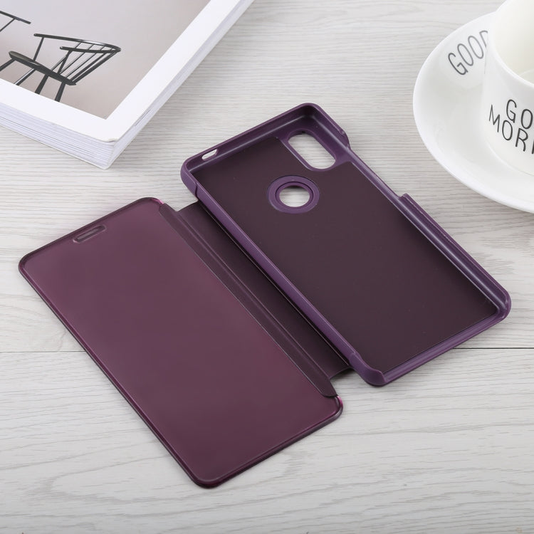 Mirror Clear View Horizontal Flip PU Leather Case for Xiaomi Redmi Note 5 Pro, with Holder