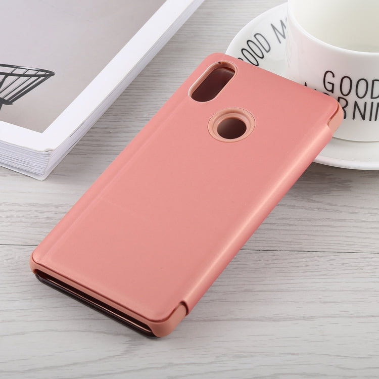 Mirror Clear View Horizontal Flip PU Leather Case for Xiaomi Redmi Note 5 Pro, with Holder
