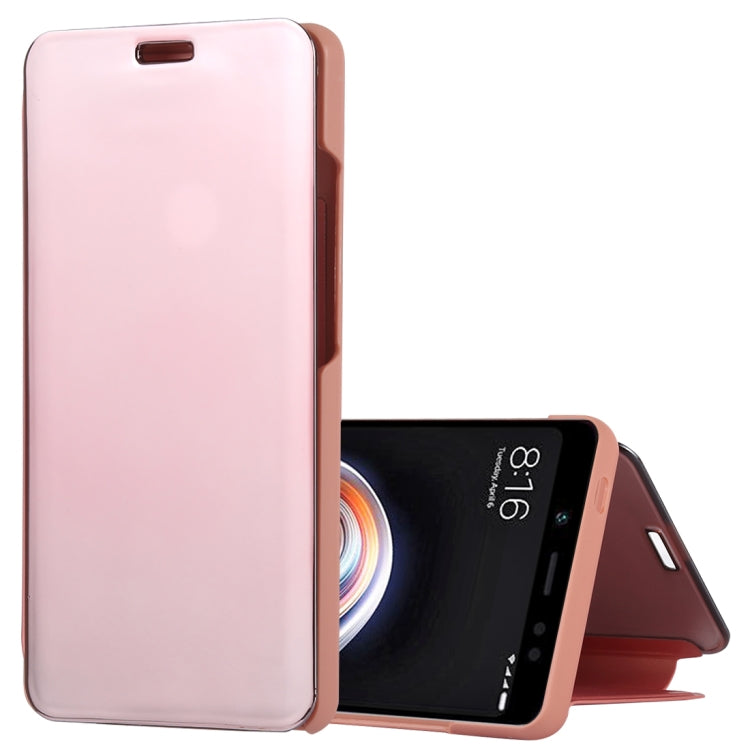 Mirror Clear View Horizontal Flip PU Leather Case for Xiaomi Redmi Note 5 Pro, with Holder