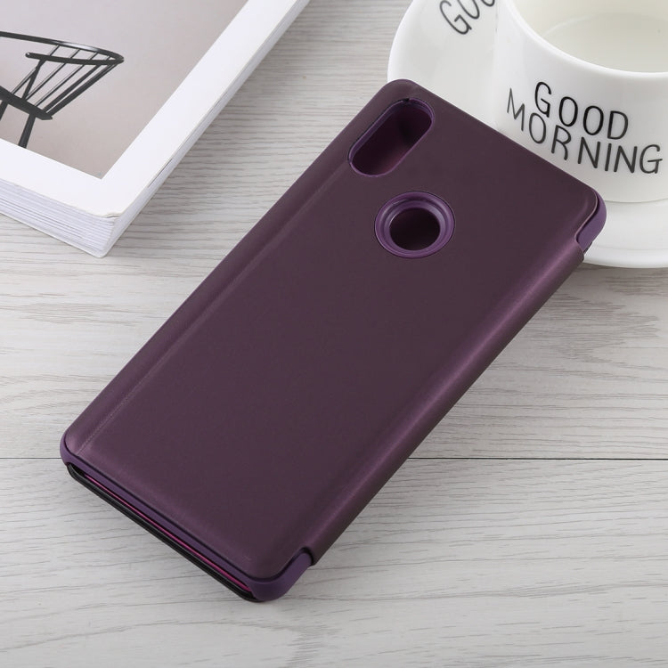 Mirror Clear View Horizontal Flip PU Leather Case for Xiaomi Mi 8, with Holder