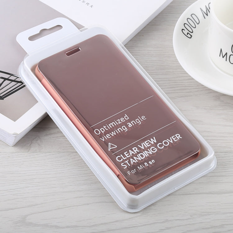 Mirror Clear View Horizontal Flip PU Leather Case for Xiaomi Mi 8, with Holder