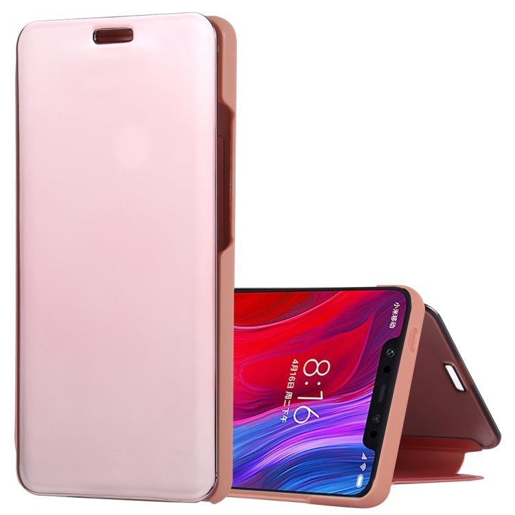 Mirror Clear View Horizontal Flip PU Leather Case for Xiaomi Mi 8, with Holder