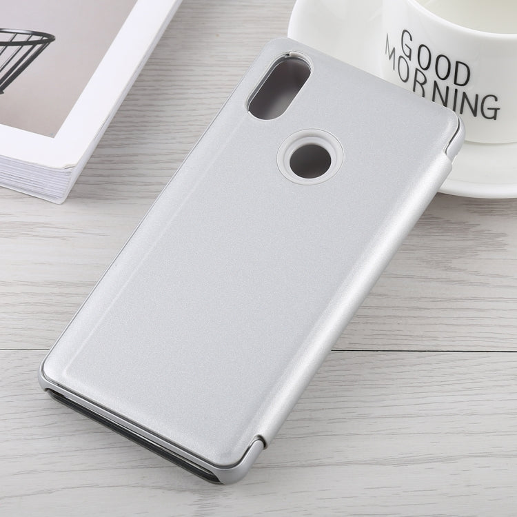 Mirror Clear View Horizontal Flip PU Leather Case for Xiaomi Mi 8, with Holder