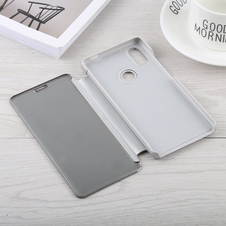 Mirror Clear View Horizontal Flip PU Leather Case for Xiaomi Mi 8, with Holder