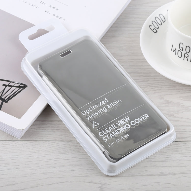 Mirror Clear View Horizontal Flip PU Leather Case for Xiaomi Mi 8, with Holder