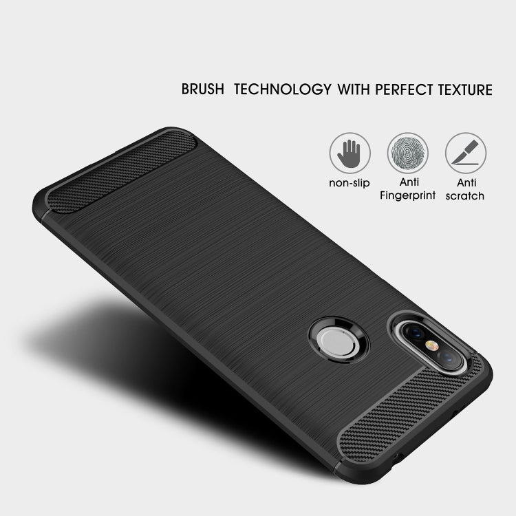 Brushed Texture Carbon Fiber Shockproof TPU Case for Xiaomi Redmi S2