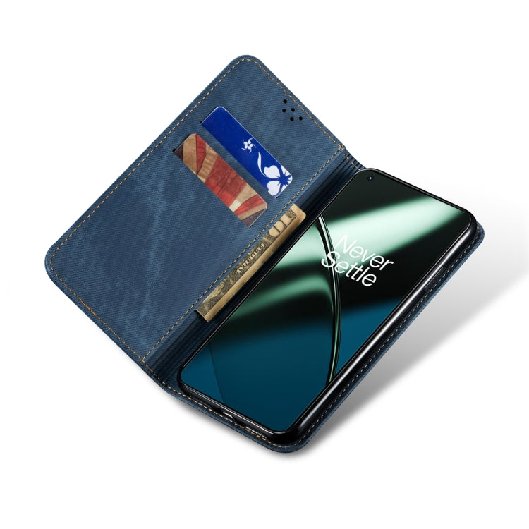 Denim Texture Leather Phone Case For Xiaomi Redmi Note 11T Pro+ / Note 12 T Pro / Poco X4 GT