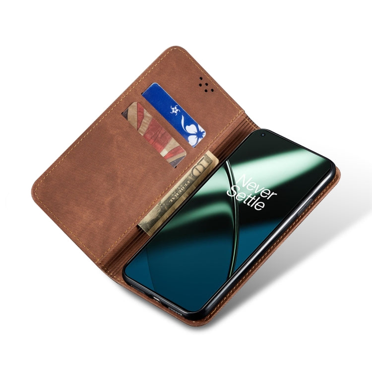 Denim Texture Leather Phone Case For Xiaomi Redmi Note 11T Pro+ / Note 12 T Pro / Poco X4 GT