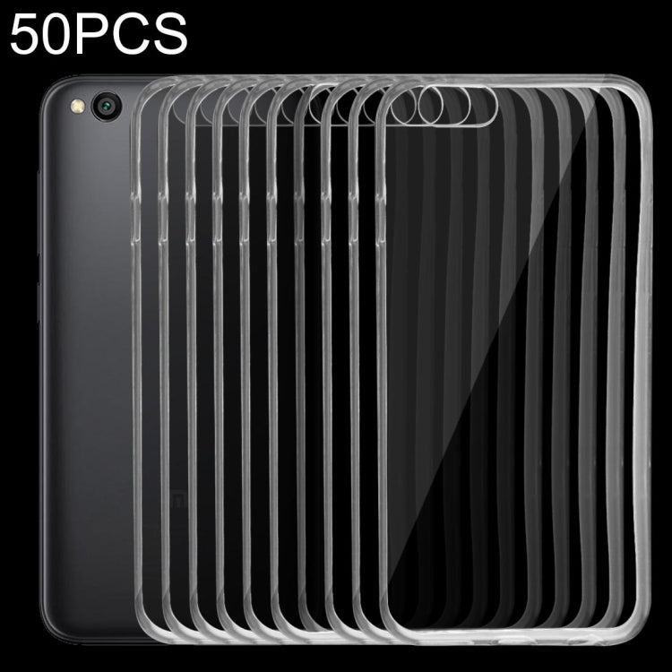 50 PCS 0.75mm Ultrathin Transparent TPU Case for Xiaomi Redmi Go