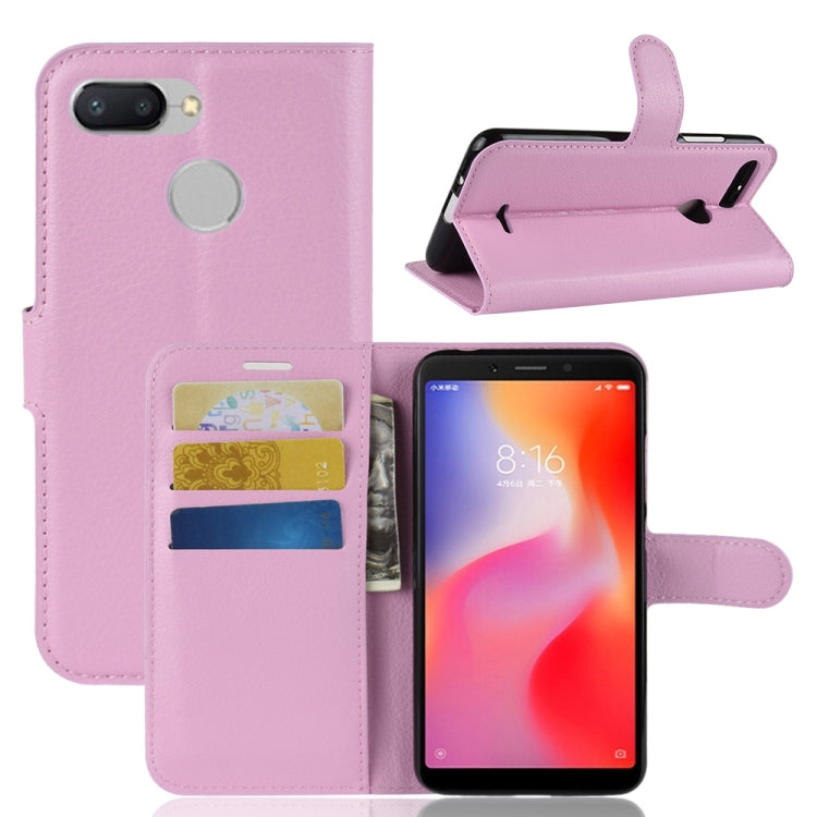 Litchi Texture Horizontal Flip Leather Case for Xiaomi Redmi 6, with Wallet & Holder & Card Slots