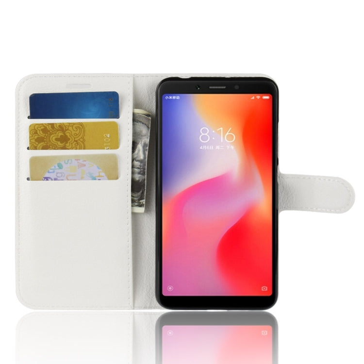Litchi Texture Horizontal Flip Leather Case for Xiaomi Redmi 6, with Wallet & Holder & Card Slots