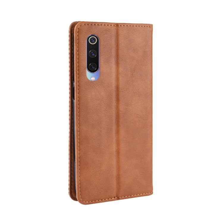Magnetic Buckle Retro Texture Horizontal Flip Leather Case for Xiaomi Mi 9, with Holder & Card Slots & Wallet