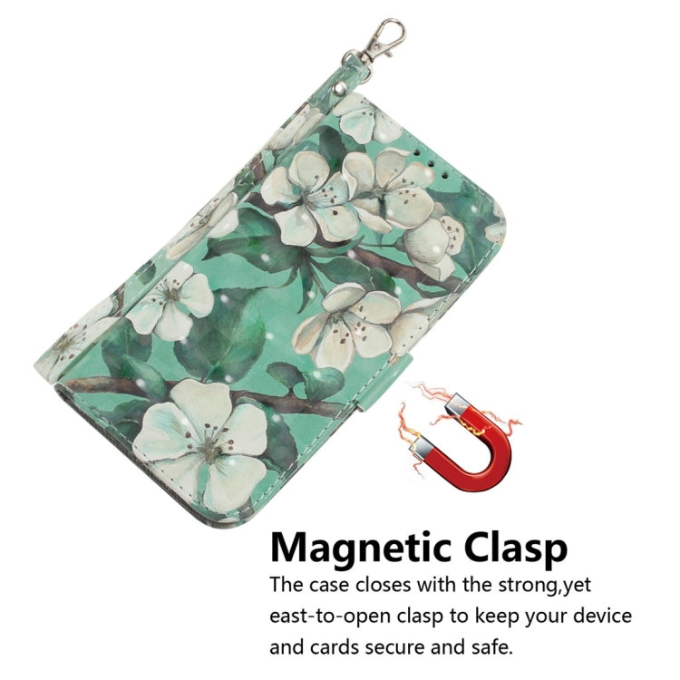 Watercolor Flower Pattern 3D Coloured Drawing Horizontal Flip Leather Case for Xiaomi Redmi 7, with Holder & Card Slots & Wallet