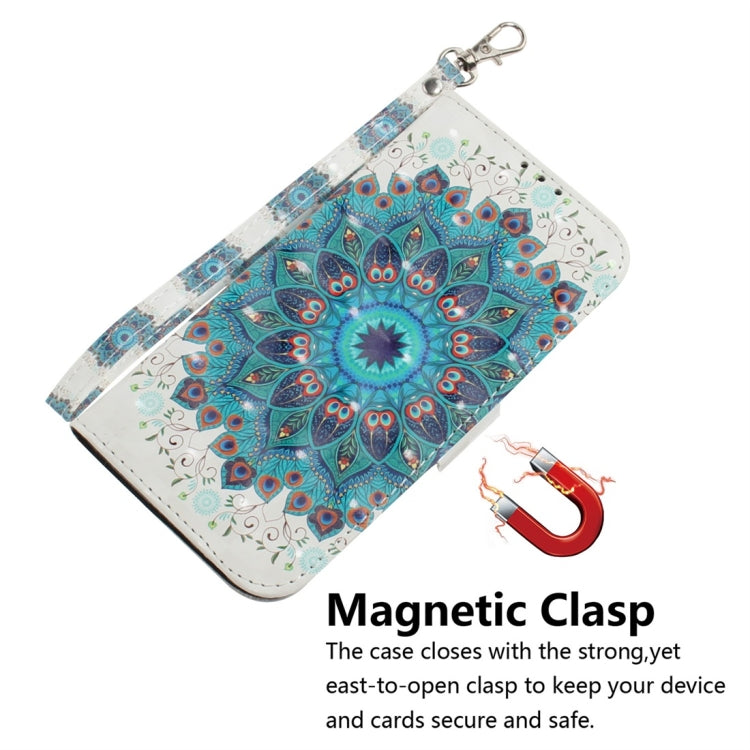 Peacock Wreath Pattern 3D Coloured Drawing Horizontal Flip Leather Case for Xiaomi Redmi 7, with Holder & Card Slots & Wallet
