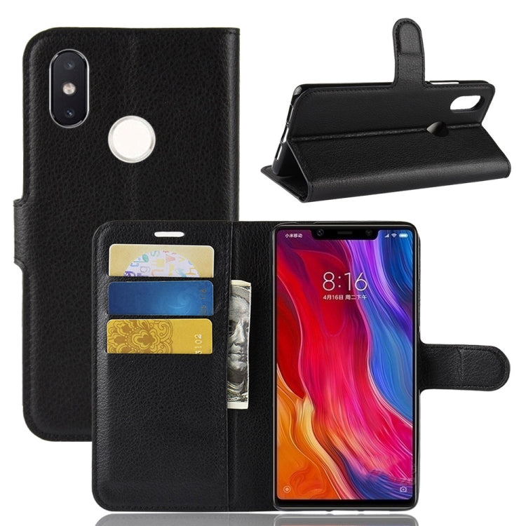 Litchi Texture Horizontal Flip Leather Case for Xiaomi Mi 8 SE, with Wallet & Holder & Card Slots