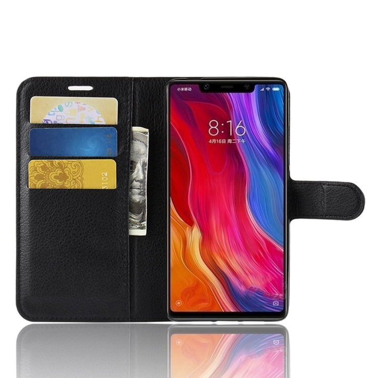 Litchi Texture Horizontal Flip Leather Case for Xiaomi Mi 8 SE, with Wallet & Holder & Card Slots