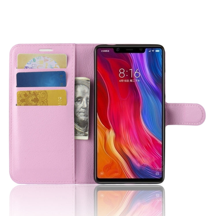 Litchi Texture Horizontal Flip Leather Case for Xiaomi Mi 8 SE, with Wallet & Holder & Card Slots