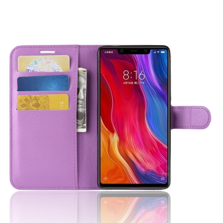 Litchi Texture Horizontal Flip Leather Case for Xiaomi Mi 8 SE, with Wallet & Holder & Card Slots
