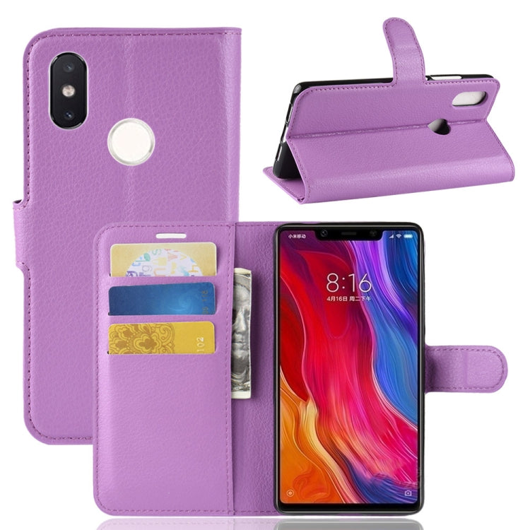 Litchi Texture Horizontal Flip Leather Case for Xiaomi Mi 8 SE, with Wallet & Holder & Card Slots