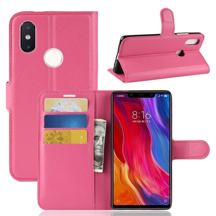 Litchi Texture Horizontal Flip Leather Case for Xiaomi Mi 8 SE, with Wallet & Holder & Card Slots