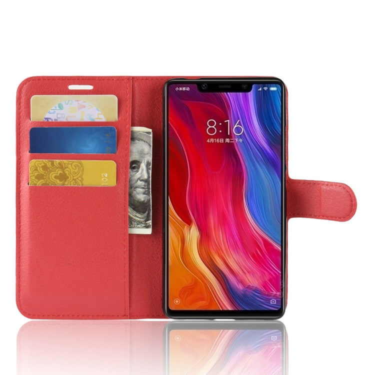 Litchi Texture Horizontal Flip Leather Case for Xiaomi Mi 8 SE, with Wallet & Holder & Card Slots