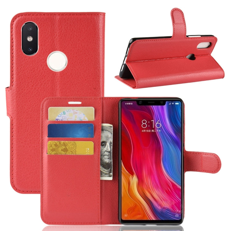 Litchi Texture Horizontal Flip Leather Case for Xiaomi Mi 8 SE, with Wallet & Holder & Card Slots