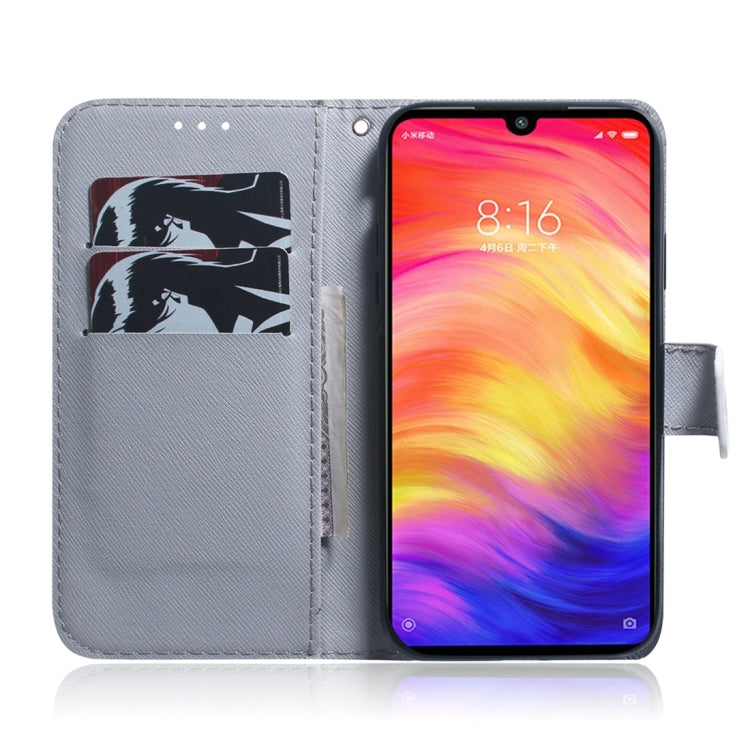 Apricot Flower Pattern Coloured Drawing Horizontal Flip Leather Case for Xiaomi Redmi Note 7, with Holder & Card Slots & Wallet