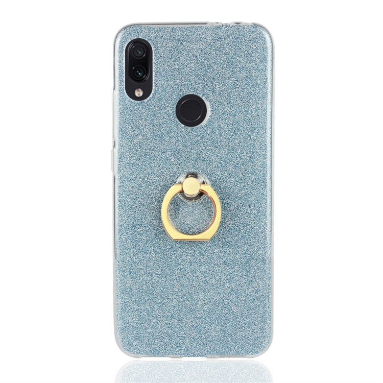 Glittery Powder Shockproof TPU Protective Case for Xiaomi Redmi Note 7, with 360 Degree Rotation Ring Holder