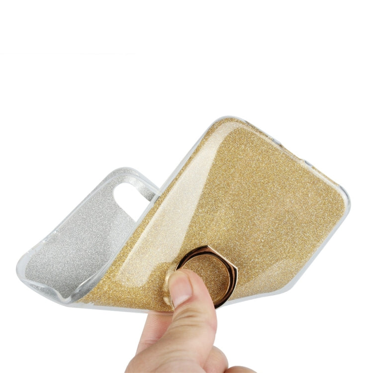 Glittery Powder Shockproof TPU Protective Case for Xiaomi Redmi Note 7, with 360 Degree Rotation Ring Holder