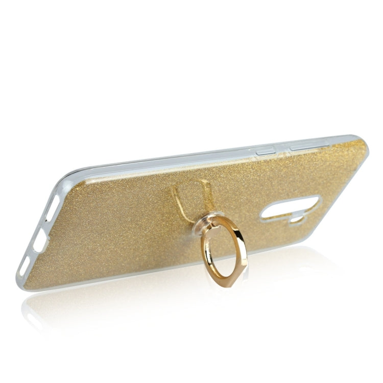 Glittery Powder Shockproof TPU Protective Case for Xiaomi Pocophone F1, with 360 Degree Rotation Ring Holder