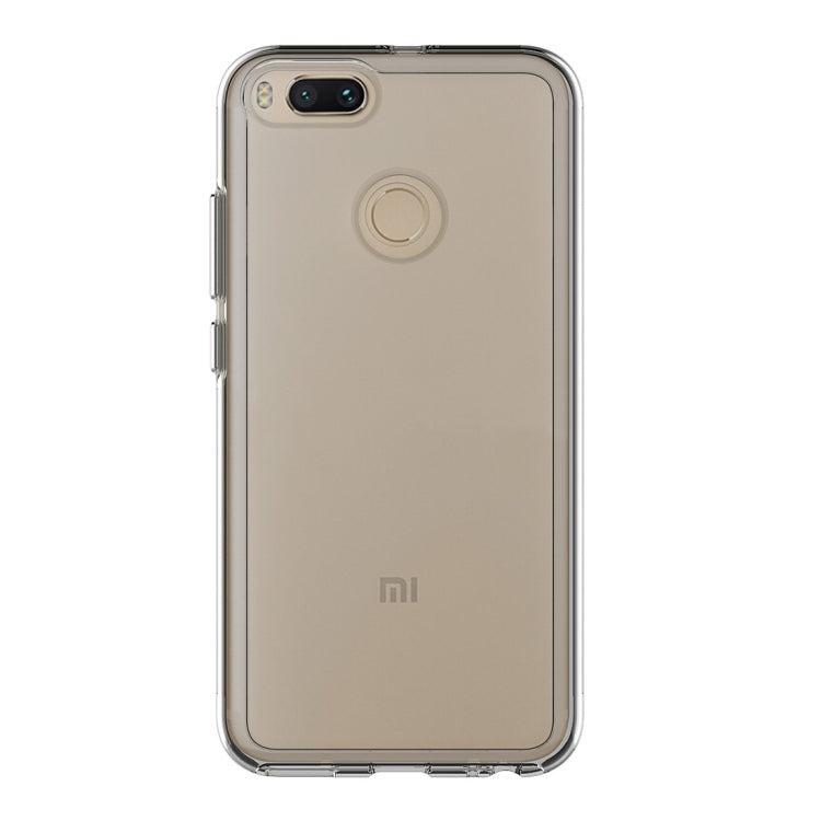 For Xiaomi  Mi A1 2 in 1 TPU+PC Electroplating Press Button Removable Transparent Protective Back Cover Case (Transparent)