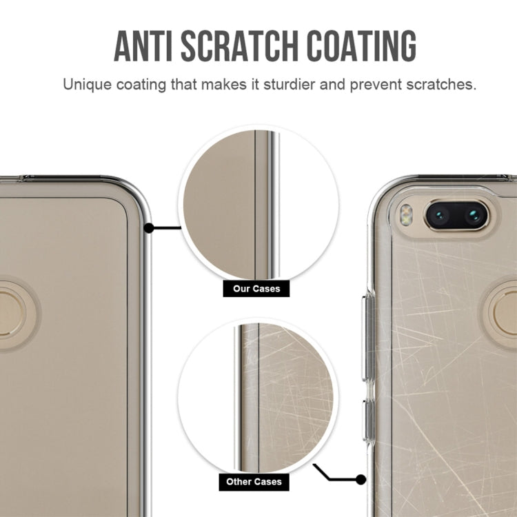 For Xiaomi  Mi A1 2 in 1 TPU+PC Electroplating Press Button Removable Transparent Protective Back Cover Case (Transparent)