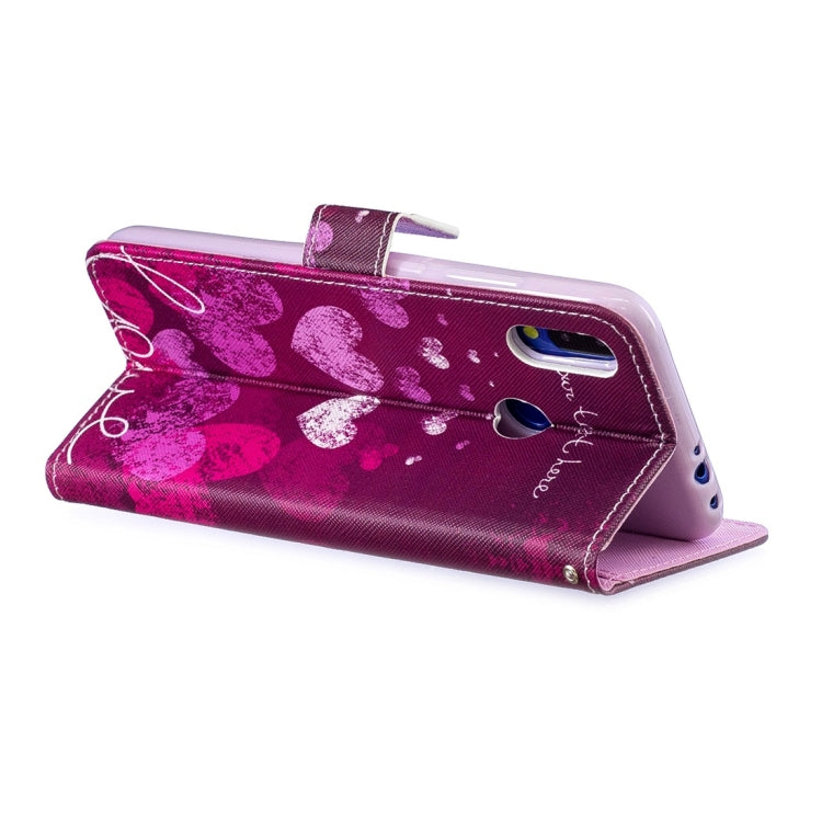 Letter Heart Pattern Horizontal Flip Leather Case for Xiaomi Redmi Note 7, with Holder & Card Slots & Wallet