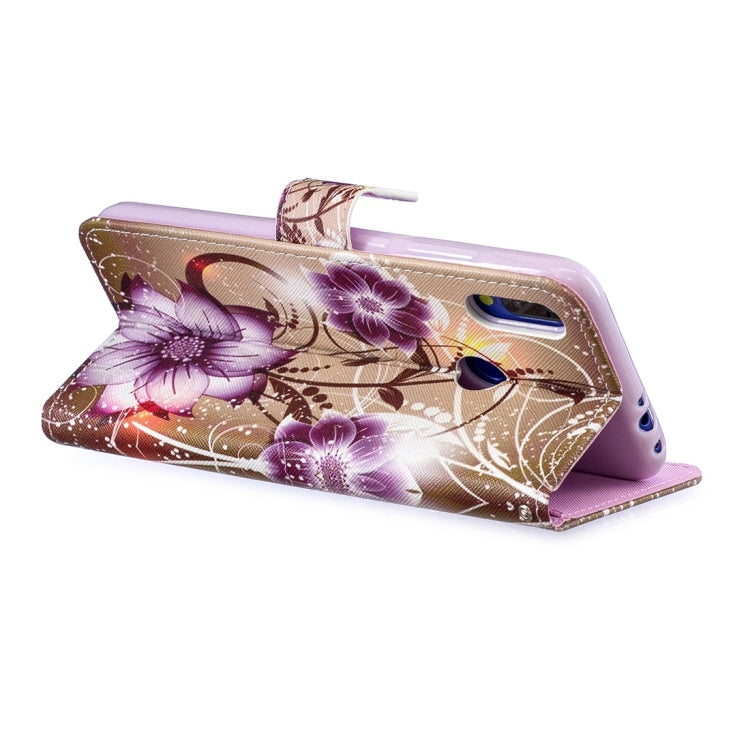 Lotus Pattern Horizontal Flip Leather Case for Xiaomi Redmi Note 7, with Holder & Card Slots & Wallet