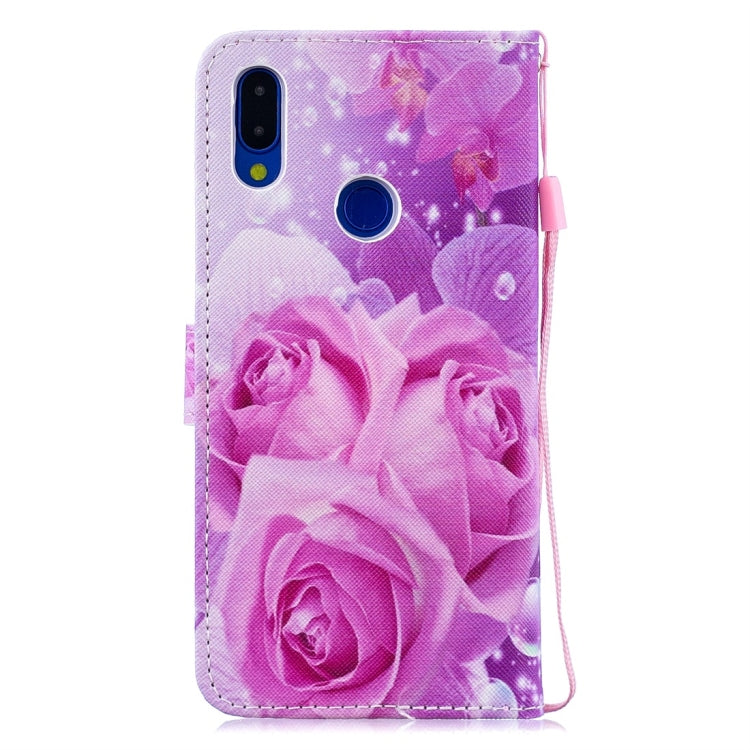 Rose Pattern Horizontal Flip Leather Case for Xiaomi Redmi Note 7, with Holder & Card Slots & Wallet