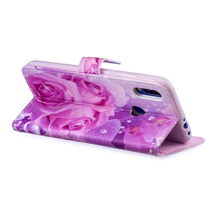 Rose Pattern Horizontal Flip Leather Case for Xiaomi Redmi Note 7, with Holder & Card Slots & Wallet