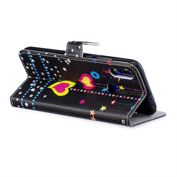 Colorful Heart Pattern Horizontal Flip Leather Case for Xiaomi Redmi Note 7, with Holder & Card Slots & Wallet